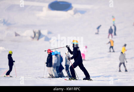 Shenyang, Chine. Dec 29, 2017. (Usage éditorial uniquement. Chine OUT) .Les citoyens internationaux' ski de fond concours est tenu à Shenyang, Liaoning Province du nord-ouest de la Chine, 29 décembre 2017. Crédit : SIPA Asie/ZUMA/Alamy Fil Live News Banque D'Images