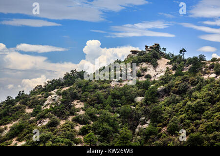 Une colline sauvage le long de la section de la géologie Vista Catalina Highway dans les montagnes Santa Catalina près de Tucson, AZ. Banque D'Images