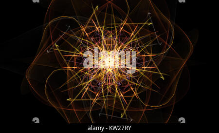 L'éclairage lumineux abstract mandala. La symétrie de la soie série. Banque D'Images