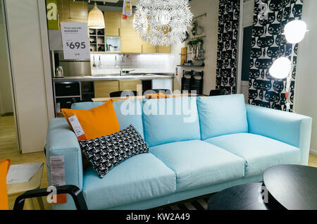 Cuisine et salon modèle prix chez Ikea show room de tempe, Sydney, Austral Banque D'Images