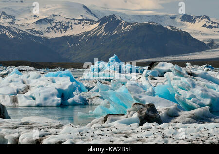 L'Islande, glacier lagoon J ?kuls ? ?rloN dans le parc national ?Vatnaj kull, Island, Gletscherlagune Vatnajökull Jökulsárlón im Nationalpark Banque D'Images