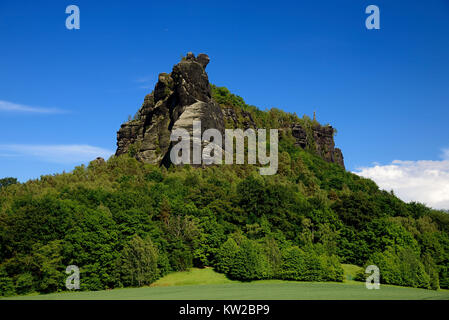 Elbsandsteingebirge, la Suisse Saxonne, monument lily pierre, Suisse Saxonne, Wahrzeichen Lilienstein Banque D'Images