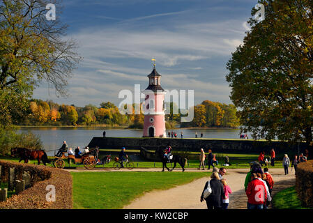 Moritz, château château Moritz phare dans le grand étang, Moritzburg, Moritzburg Leuchtturm suis Großteich Banque D'Images