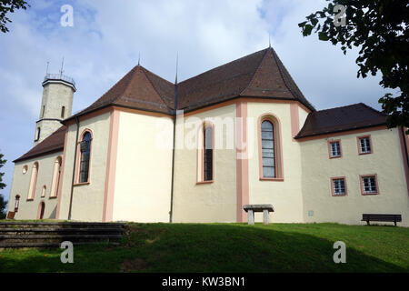 SPAICHINGEN, ALLEMAGNE - CIRCA AOÛT 2015 Tower à l'angle de l'église Dreifaltigkeitsberg Banque D'Images