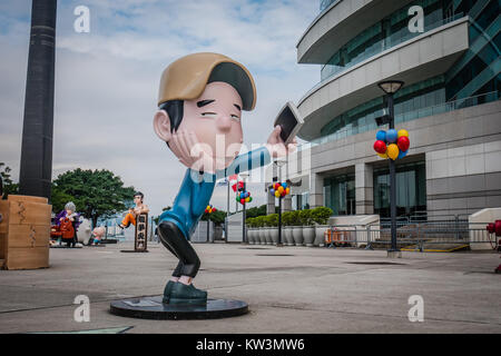 Hong Kong et anime la vie des statues de taille de caractères de la bande dessinée Banque D'Images