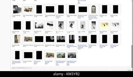 Cet écran d'impression capture une image numérique, vraisemblablement à partir d'archives en ligne, présentant une collection de photographies ou d'images en noir et blanc. Banque D'Images