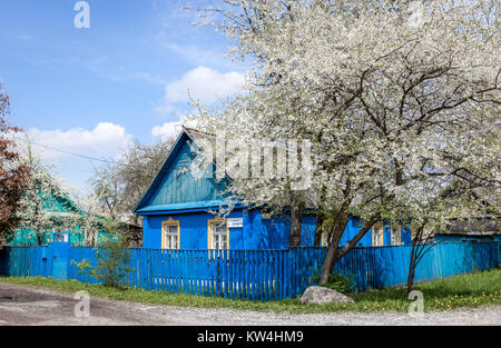 Vieille maison bleue à Minsk Banque D'Images
