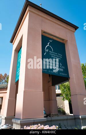 La signalisation pour Mountain View Center for the Performing Arts de la Silicon Valley ville de Mountain View, Californie, le 24 août 2016. Banque D'Images