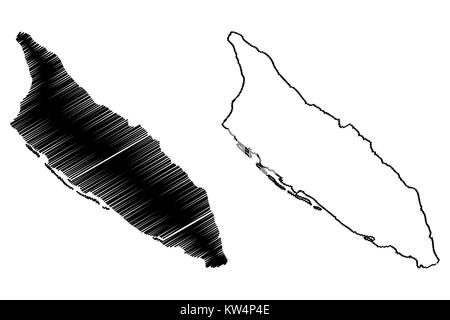 Aruba map vector illustration, croquis gribouillis d'Îles Aruba Illustration de Vecteur