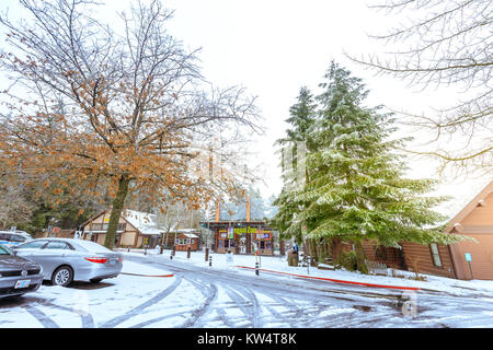 Portland, Oregon, United States - Oct 25, 2017 : l'entrée du Zoo de l'Oregon à Washington Park station en hiver