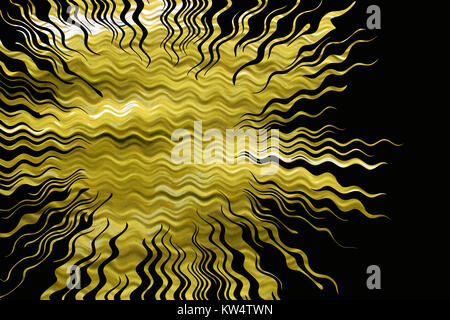 Abstract splash d'or sur fond noir Banque D'Images