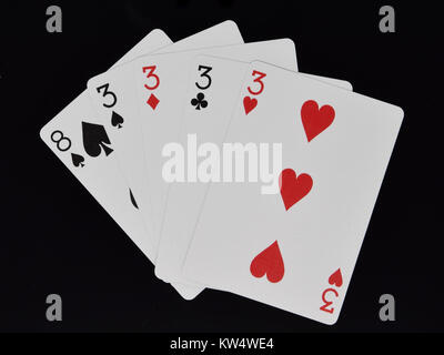 Quatre d'une sorte de jeu de carte poker Banque D'Images