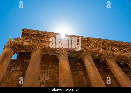 Ancienne ville de Baalbek au Liban.complexe du temple d'Héliopolis.près de la frontière avec la Syrie.reste Banque D'Images