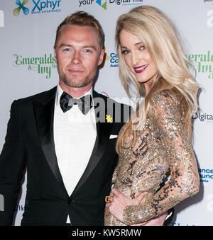 SYDNEY, AUSTRALIE - Le 10 octobre : Ronan Keating, Storm Uechtritz arrive à l'Emeralds et Ivy à Sydney Town Hall le 10 octobre 2014 à Sydney, Australie People : Ronan Keating, Storm Uechtritz Banque D'Images