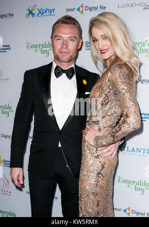 SYDNEY, AUSTRALIE - Le 10 octobre : Ronan Keating, Storm Uechtritz arrive à l'Emeralds et Ivy à Sydney Town Hall le 10 octobre 2014 à Sydney, Australie People : Ronan Keating, Storm Uechtritz Banque D'Images