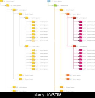 Réseau informatique de l'Organisation Organigramme Structure de dossier graphique vectoriel Illustration de Vecteur