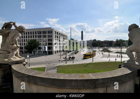 Chenil et la mise place de la poste, place de la poste à Dresde, Zwingerputten, Postplatz und Postplatz Dresde Banque D'Images