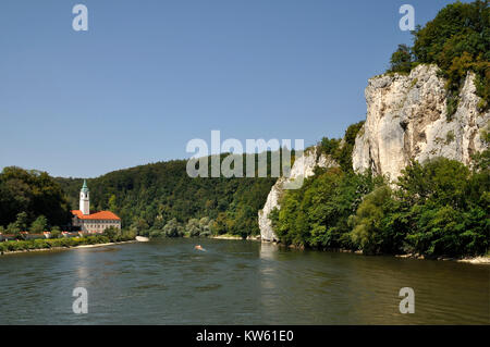 Le château dans le monde cloître percée du Danube, monde, château cloître Kloster Weltenburg, Kloster am Weltenbourg Weltenbourg Banque D'Images