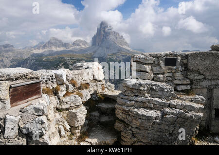 Les Dolomites, musée de la guerre mondiale Dolomiten Weltkriegsmuseum Banque D'Images