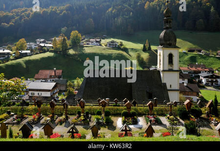 Église et cimetière de Ramsau, Kirche und Friedhof Ramsau Banque D'Images