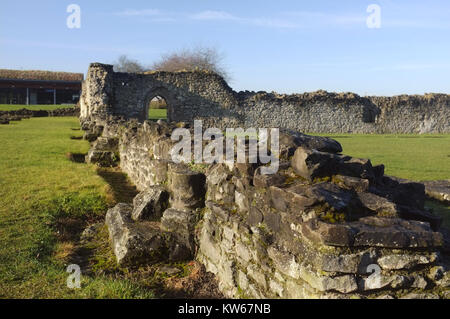 Lesnes Abbey ruins (12ème siècle), Thamesmead, près de Abbey Wood, au sud-est de Londres, Angleterre, Royaume-Uni, 18 Décembre 2017 Banque D'Images