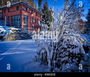 DE - BAVARIA : jardin d'hiver avec scène villa contemporaine (image HDR) Banque D'Images
