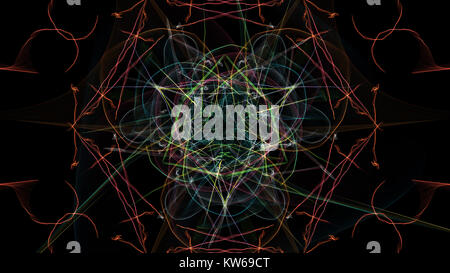 Design coloré et symétrique faite par digital graphic. La symétrie de la soie série. Banque D'Images