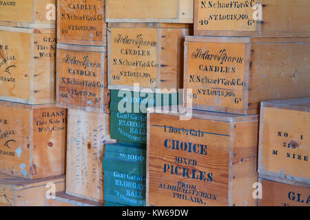 Affichage de stockage, de Fort Union Trading Post National Historic Site, Dakota du Nord Banque D'Images