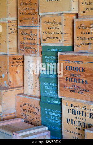 Affichage de stockage, de Fort Union Trading Post National Historic Site, Dakota du Nord Banque D'Images