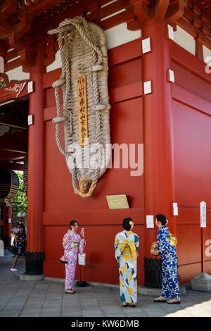 Tokyo - Japon, le 19 juin 2017 ; les touristes à l'entrée de l'ère Edo Hozomon, également connu sous le nom de Sensoji Temple Asakusa Kannon, Asakusa Banque D'Images