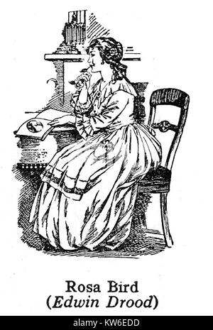 Charles Dickens 1812 à 1870 caractères - Dickens -1930's illustration - l'Oiseau de Rosa 'le Mystère d'Edwin Drood' Banque D'Images