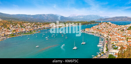 L'île de Poros, Argolide, Péloponnèse, Grèce Banque D'Images