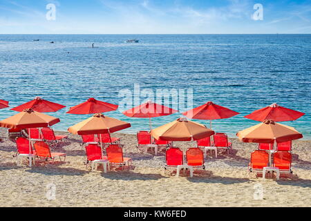 La plage de Valtos Parga, Grèce, la côte ionienne, Banque D'Images
