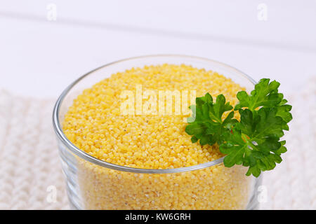 Verre de matières millet - close up Banque D'Images