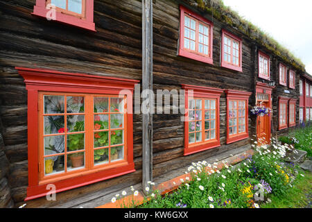 Maisons de Village de la Norvège Banque D'Images