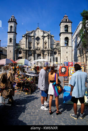 Marché à la place de la Cathédrale, La Havane, Cuba Banque D'Images