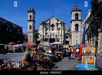 Marché à la place de la Cathédrale, La Havane, Cuba Banque D'Images