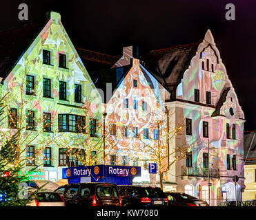PFAFFENHOFEN, ALLEMAGNE - Décembre 17 : façades à Pfaffenhofen, Allemagne Le Décembre 17, 2017. Dans l'arrivée toutes les maisons de la vieille ville Banque D'Images