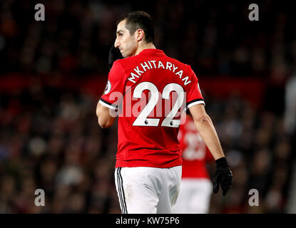 Manchester United, Henrikh Mkhitaryan au cours de la Premier League match à Old Trafford, Manchester. Banque D'Images