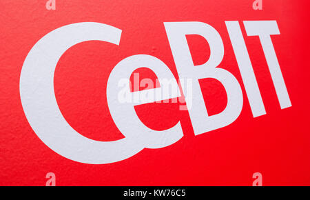 Le logo du Cebit.Le Cebit est le plus grand salon des technologies de l'information au monde. Banque D'Images