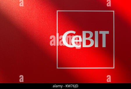 Le logo de la foire 'Cebit'.Le Cebit est le plus grand salon des technologies de l'information au monde. Banque D'Images