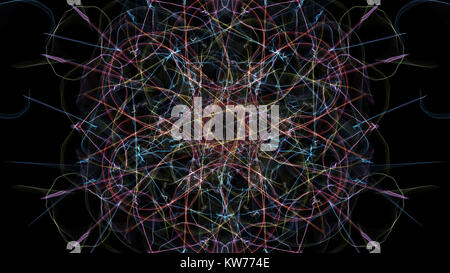 Design coloré et symétrique faite par digital graphic. La symétrie de la soie série. Banque D'Images