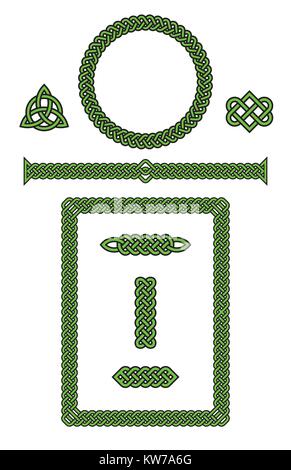 Ensemble de Celtic Knot Vector Design. Huit noeud celtique classique conçoit notamment des ornements, des cadres, des frontières, des cercles et d'autres. Illustration de Vecteur