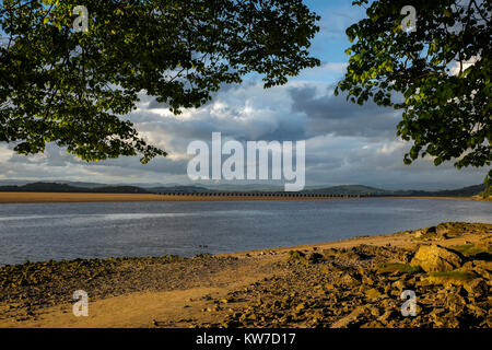 L'estuaire de Kent ; à la rampe de pont, à partir d'Arnside, Cumbria, Royaume-Uni Banque D'Images