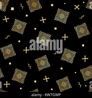 Une illusion d'optique et de l'or noir sans couture. Vecteur noir et or modèle homogène. Illustration de Vecteur