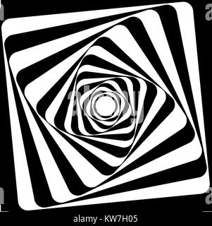 Une illusion d'optique en noir et blanc. Vasarely effet d'optique. Illustration de Vecteur