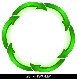Vert ronde inhabituelle flèches volume 3D cadre avec l'ombre. Illustration de Vecteur