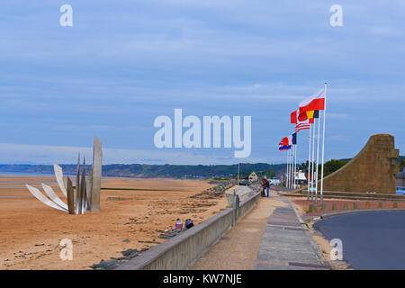 Seconde Guerre mondiale Monument, Vierville Sur Mer, D Jour memorial à Omaha Beach, le D-Day Landing Site, la Basse-Normandie. Département du Calvados, Bayeux Distric Banque D'Images