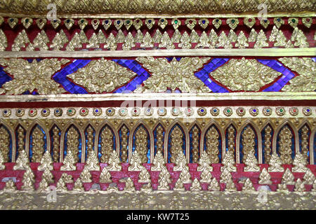 À l'intérieur de Wat Saket Ratcha Wora Wihan Maha, Bangkok, Thaïlande Banque D'Images