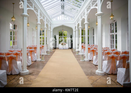 Dans la jolie salle de mariage St Audries Park West Quantoxhead, Taunton, Somerset, Banque D'Images